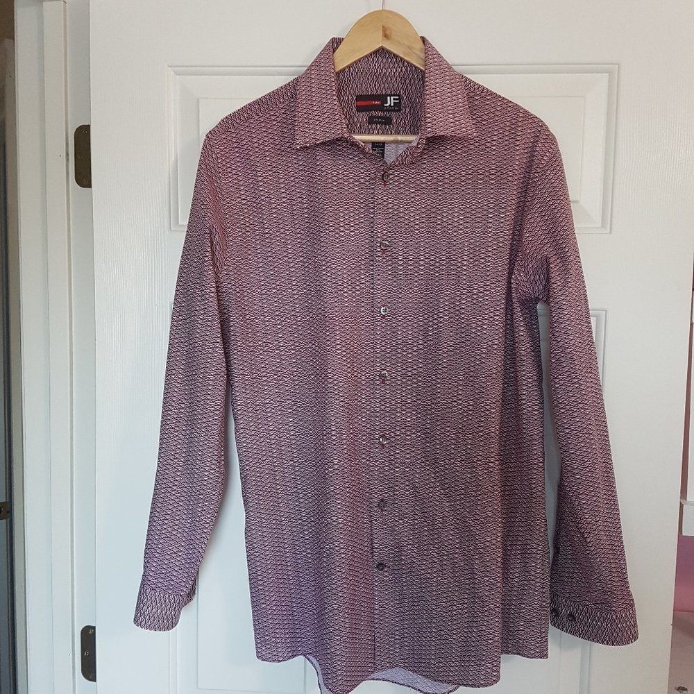J Ferrar Mens Dress Shirt Size L Slim Button